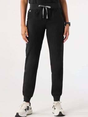 Figs  Zamora Black Jogger Pants with Gray Drawstrings XS/P